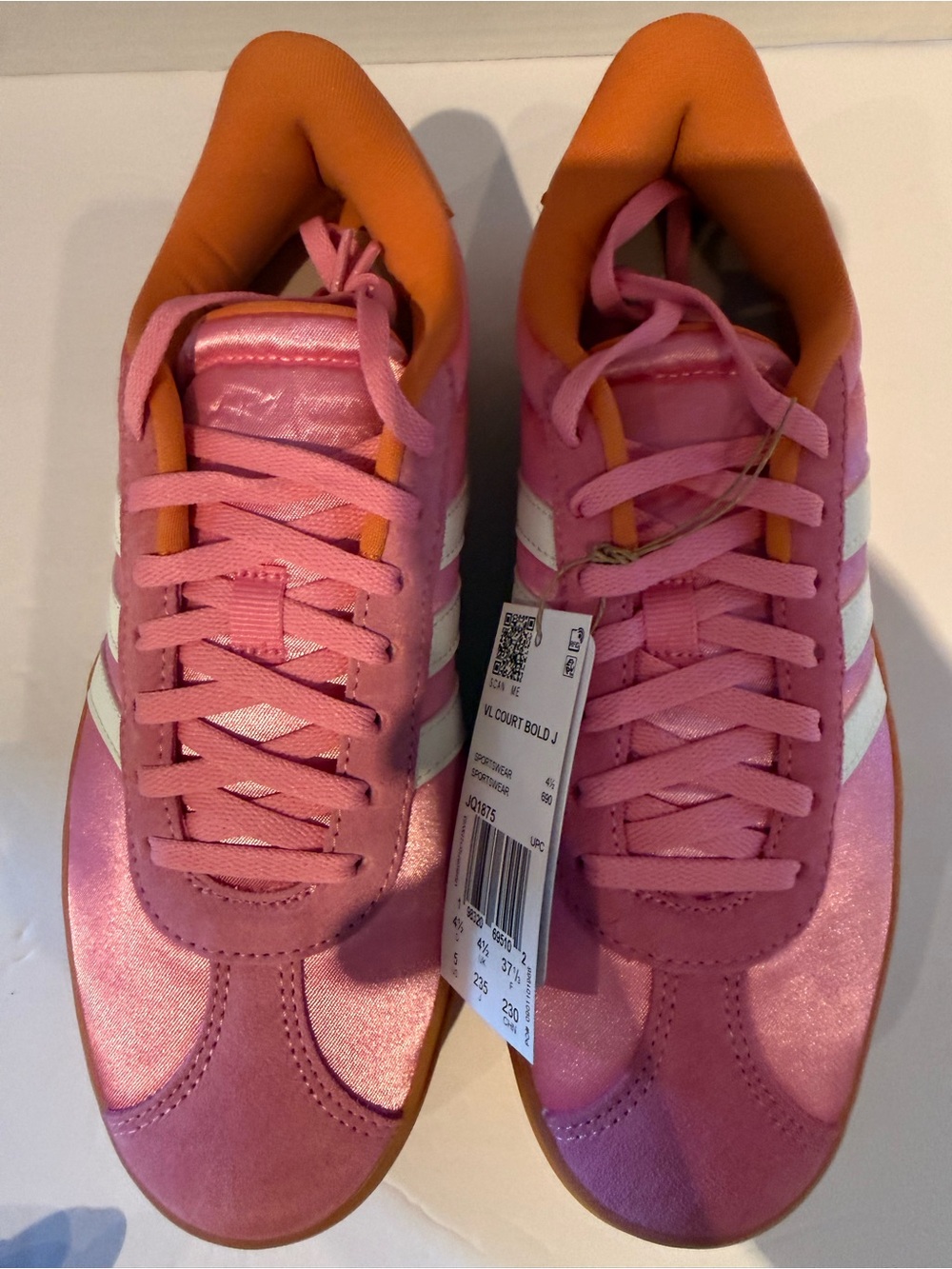 adidas Kids Pink and Orange Platform Sneakers 6.5W/5Y - Picture 6 of 10